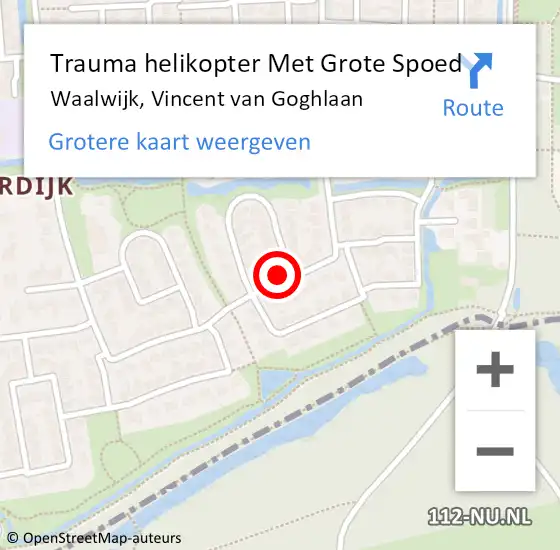 Locatie op kaart van de 112 melding: Trauma helikopter Met Grote Spoed Naar Waalwijk, Vincent van Goghlaan op 15 oktober 2024 14:08