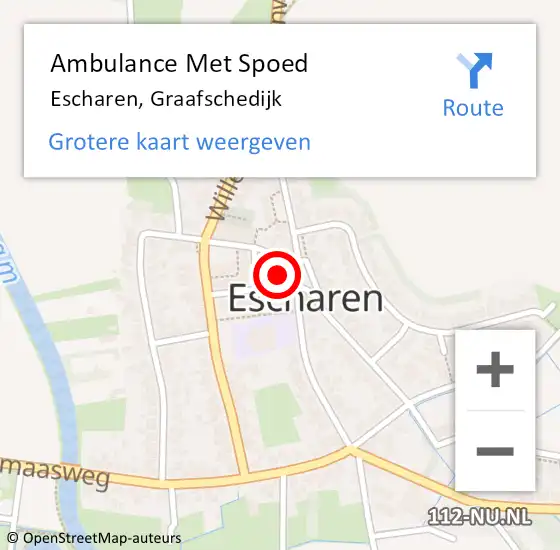 Locatie op kaart van de 112 melding: Ambulance Met Spoed Naar Escharen, Graafschedijk op 23 oktober 2014 14:06