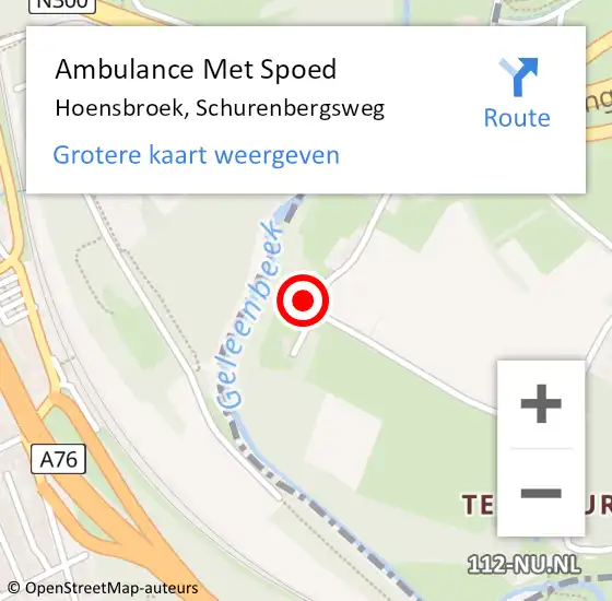 Locatie op kaart van de 112 melding: Ambulance Met Spoed Naar Hoensbroek, Schurenbergsweg op 23 oktober 2014 14:11