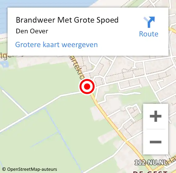 Locatie op kaart van de 112 melding: Brandweer Met Grote Spoed Naar Den Oever op 23 oktober 2014 14:16