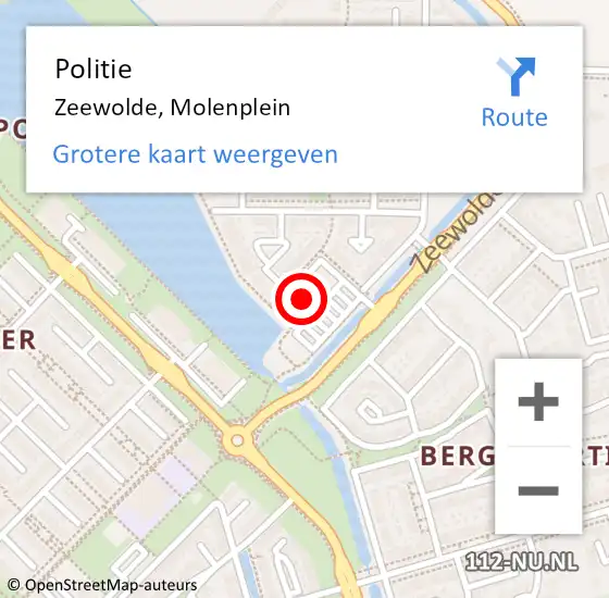 Locatie op kaart van de 112 melding: Politie Zeewolde, Molenplein op 15 oktober 2024 15:57