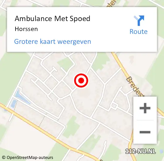 Locatie op kaart van de 112 melding: Ambulance Met Spoed Naar Horssen op 15 oktober 2024 15:57