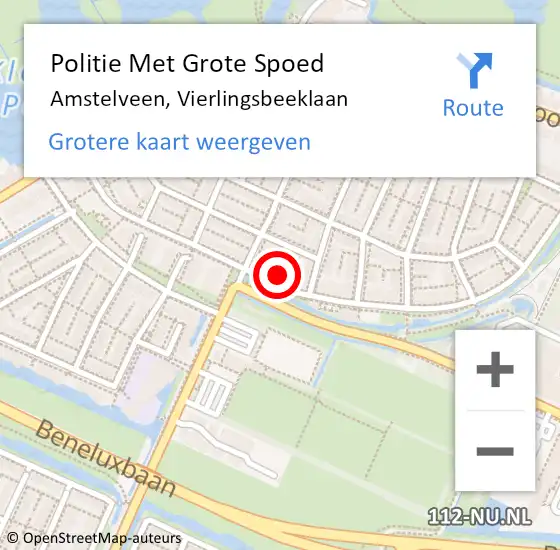 Locatie op kaart van de 112 melding: Politie Met Grote Spoed Naar Amstelveen, Vierlingsbeeklaan op 15 oktober 2024 16:38