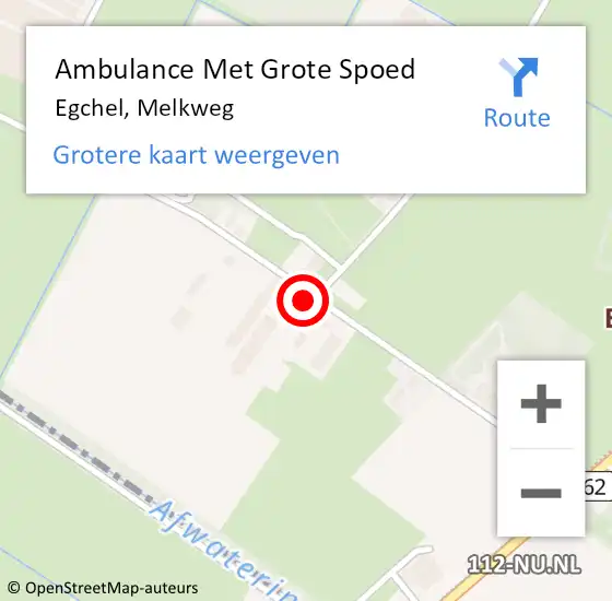 Locatie op kaart van de 112 melding: Ambulance Met Grote Spoed Naar Egchel, Melkweg op 15 oktober 2024 16:56