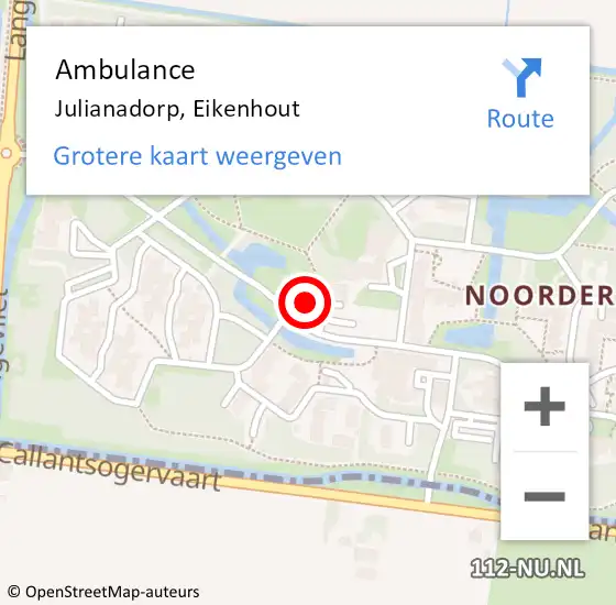 Locatie op kaart van de 112 melding: Ambulance Julianadorp, Eikenhout op 15 oktober 2024 17:12