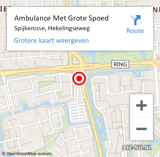 Locatie op kaart van de 112 melding: Ambulance Met Grote Spoed Naar Spijkenisse, Hekelingseweg op 15 oktober 2024 17:27