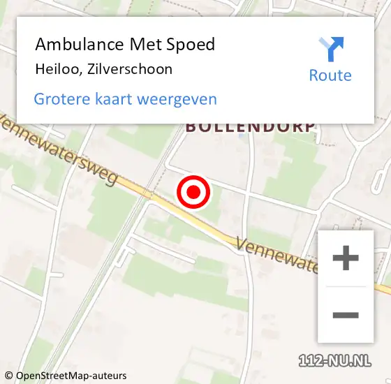 Locatie op kaart van de 112 melding: Ambulance Met Spoed Naar Heiloo, Zilverschoon op 15 oktober 2024 17:30