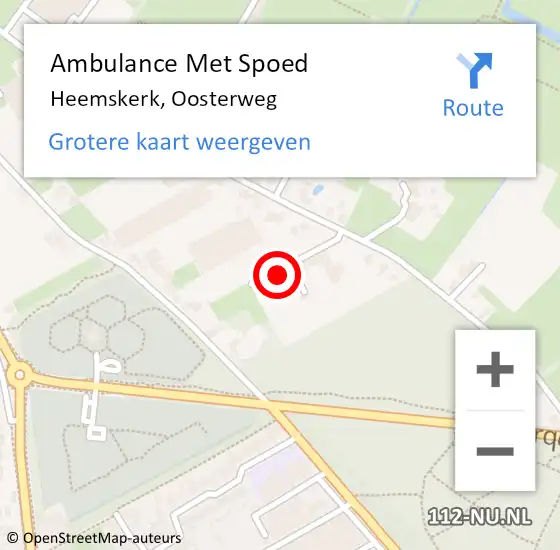 Locatie op kaart van de 112 melding: Ambulance Met Spoed Naar Heemskerk, Oosterweg op 15 oktober 2024 19:12