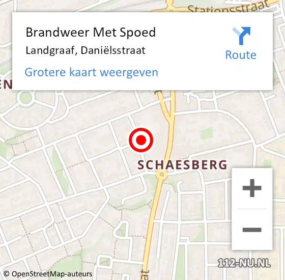 Locatie op kaart van de 112 melding: Brandweer Met Spoed Naar Landgraaf, Daniëlsstraat op 15 oktober 2024 20:48