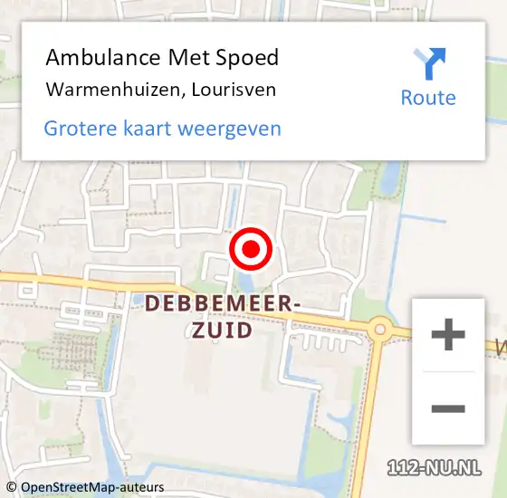 Locatie op kaart van de 112 melding: Ambulance Met Spoed Naar Warmenhuizen, Lourisven op 15 oktober 2024 21:00