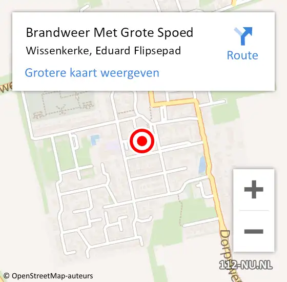 Locatie op kaart van de 112 melding: Brandweer Met Grote Spoed Naar Wissenkerke, Eduard Flipsepad op 15 oktober 2024 21:11