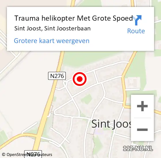 Locatie op kaart van de 112 melding: Trauma helikopter Met Grote Spoed Naar Sint Joost, Sint Joosterbaan op 15 oktober 2024 21:17