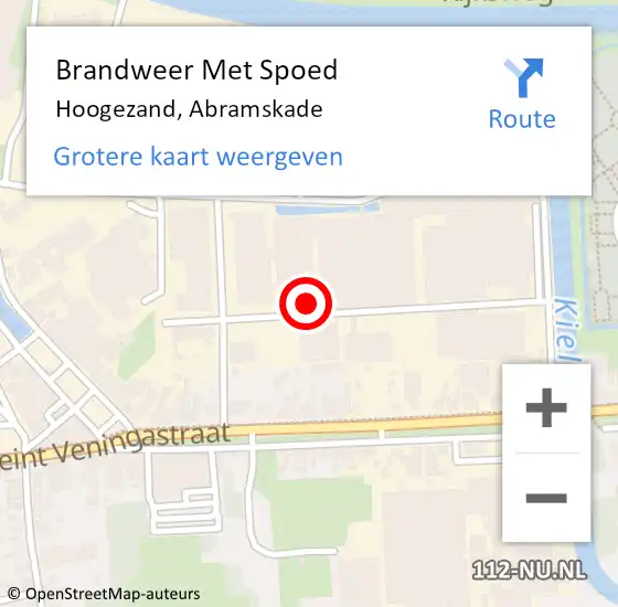 Locatie op kaart van de 112 melding: Brandweer Met Spoed Naar Hoogezand, Abramskade op 15 oktober 2024 21:34