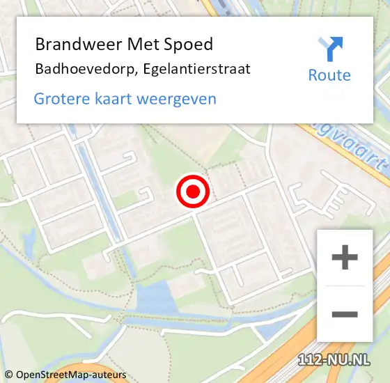 Locatie op kaart van de 112 melding: Brandweer Met Spoed Naar Badhoevedorp, Egelantierstraat op 15 oktober 2024 22:06