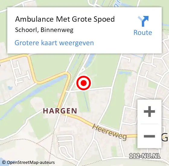 Locatie op kaart van de 112 melding: Ambulance Met Grote Spoed Naar Schoorl, Binnenweg op 15 oktober 2024 22:20