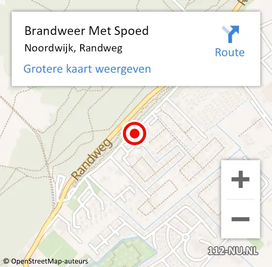 Locatie op kaart van de 112 melding: Brandweer Met Spoed Naar Noordwijk, Randweg op 15 oktober 2024 22:24