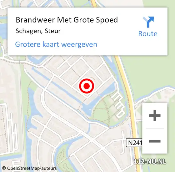 Locatie op kaart van de 112 melding: Brandweer Met Grote Spoed Naar Schagen, Steur op 15 oktober 2024 22:25