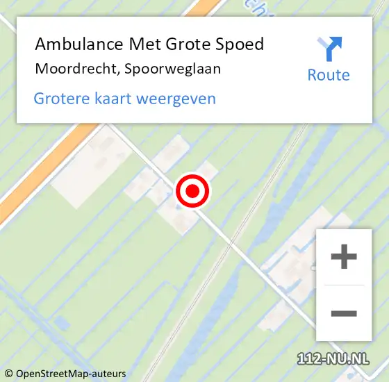 Locatie op kaart van de 112 melding: Ambulance Met Grote Spoed Naar Moordrecht, Spoorweglaan op 15 oktober 2024 23:23