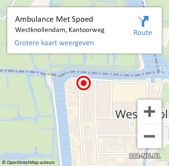 Locatie op kaart van de 112 melding: Ambulance Met Spoed Naar Westknollendam, Kantoorweg op 16 oktober 2024 02:59