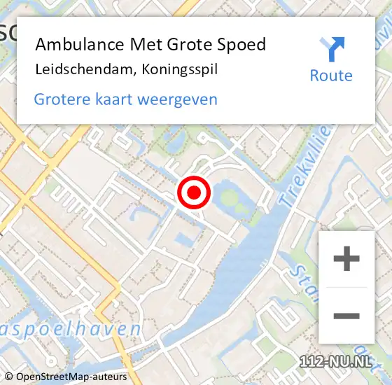 Locatie op kaart van de 112 melding: Ambulance Met Grote Spoed Naar Leidschendam, Koningsspil op 16 oktober 2024 03:28