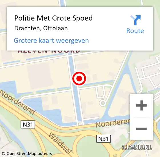 Locatie op kaart van de 112 melding: Politie Met Grote Spoed Naar Drachten, Ottolaan op 16 oktober 2024 06:56