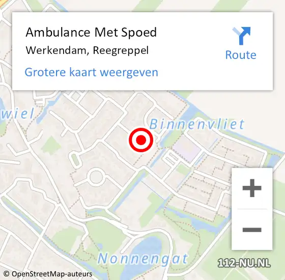 Locatie op kaart van de 112 melding: Ambulance Met Spoed Naar Werkendam, Reegreppel op 16 oktober 2024 07:20