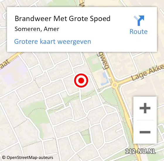 Locatie op kaart van de 112 melding: Brandweer Met Grote Spoed Naar Someren, Amer op 16 oktober 2024 07:48