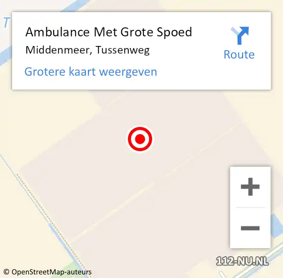 Locatie op kaart van de 112 melding: Ambulance Met Grote Spoed Naar Middenmeer, Tussenweg op 16 oktober 2024 08:01