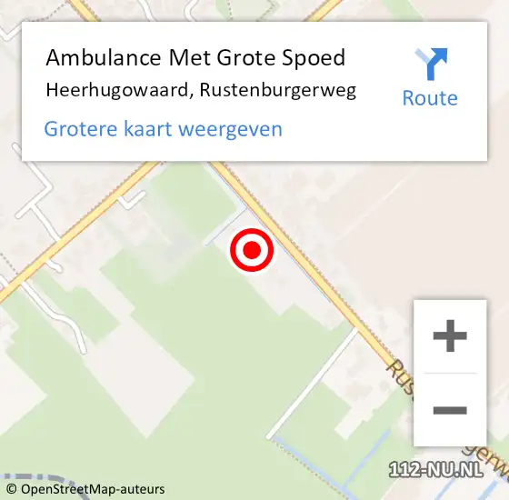 Locatie op kaart van de 112 melding: Ambulance Met Grote Spoed Naar Heerhugowaard, Rustenburgerweg op 16 oktober 2024 08:20