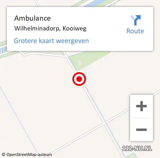 Locatie op kaart van de 112 melding: Ambulance Wilhelminadorp, Kooiweg op 23 oktober 2014 15:24