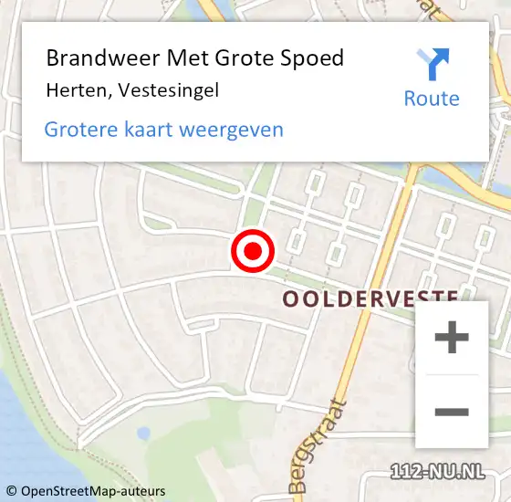 Locatie op kaart van de 112 melding: Brandweer Met Grote Spoed Naar Herten, Vestesingel op 16 oktober 2024 09:09