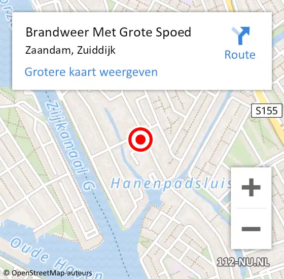 Locatie op kaart van de 112 melding: Brandweer Met Grote Spoed Naar Zaandam, Zuiddijk op 16 oktober 2024 09:28