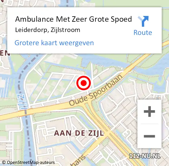 Locatie op kaart van de 112 melding: Ambulance Met Zeer Grote Spoed Naar Leiderdorp, Zijlstroom op 16 oktober 2024 09:34