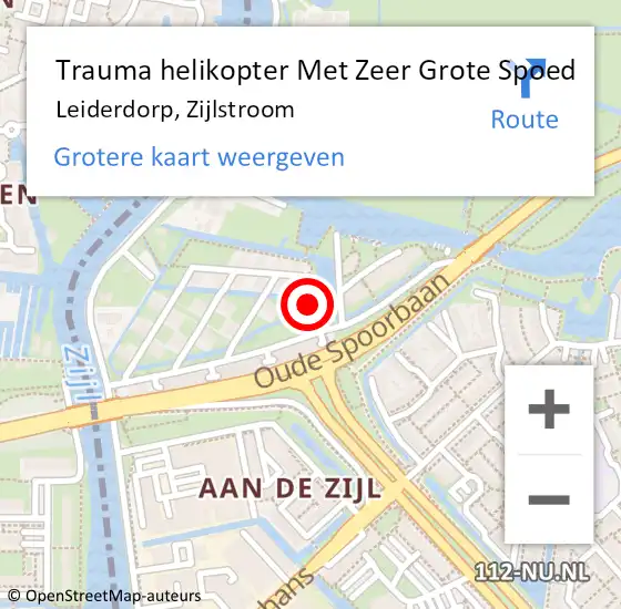 Locatie op kaart van de 112 melding: Trauma helikopter Met Zeer Grote Spoed Naar Leiderdorp, Zijlstroom op 16 oktober 2024 09:35