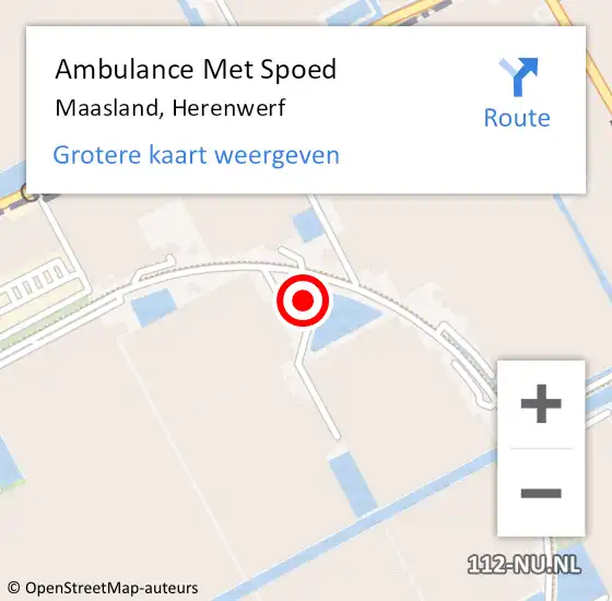 Locatie op kaart van de 112 melding: Ambulance Met Spoed Naar Maasland, Herenwerf op 16 oktober 2024 11:20