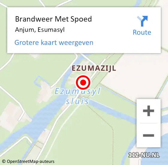 Locatie op kaart van de 112 melding: Brandweer Met Spoed Naar Anjum, Esumasyl op 16 oktober 2024 11:23