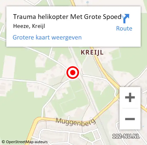 Locatie op kaart van de 112 melding: Trauma helikopter Met Grote Spoed Naar Heeze, Kreijl op 16 oktober 2024 13:58