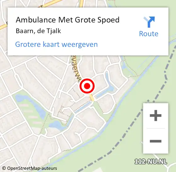 Locatie op kaart van de 112 melding: Ambulance Met Grote Spoed Naar Baarn, de Tjalk op 23 oktober 2014 16:00