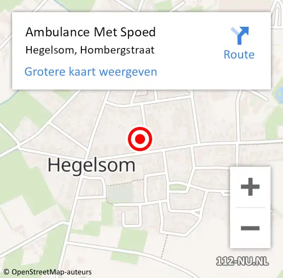 Locatie op kaart van de 112 melding: Ambulance Met Spoed Naar Hegelsom, Hombergstraat op 23 oktober 2014 16:01