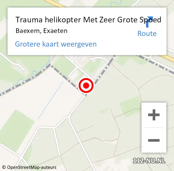 Locatie op kaart van de 112 melding: Trauma helikopter Met Zeer Grote Spoed Naar Baexem, Exaeten op 16 oktober 2024 14:36