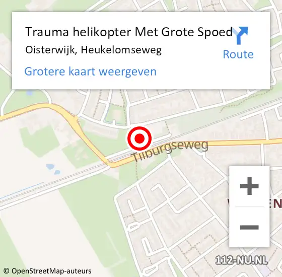 Locatie op kaart van de 112 melding: Trauma helikopter Met Grote Spoed Naar Oisterwijk, Heukelomseweg op 16 oktober 2024 15:19