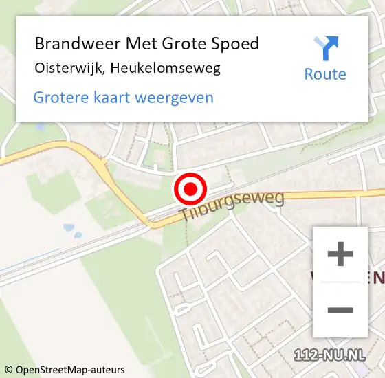 Locatie op kaart van de 112 melding: Brandweer Met Grote Spoed Naar Oisterwijk, Heukelomseweg op 16 oktober 2024 15:29