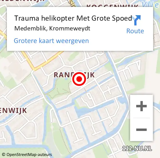 Locatie op kaart van de 112 melding: Trauma helikopter Met Grote Spoed Naar Medemblik, Krommeweydt op 16 oktober 2024 16:12