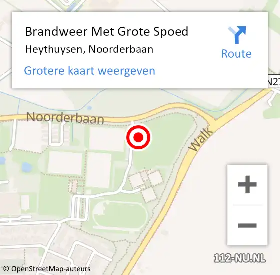 Locatie op kaart van de 112 melding: Brandweer Met Grote Spoed Naar Heythuysen, Noorderbaan op 16 oktober 2024 16:13