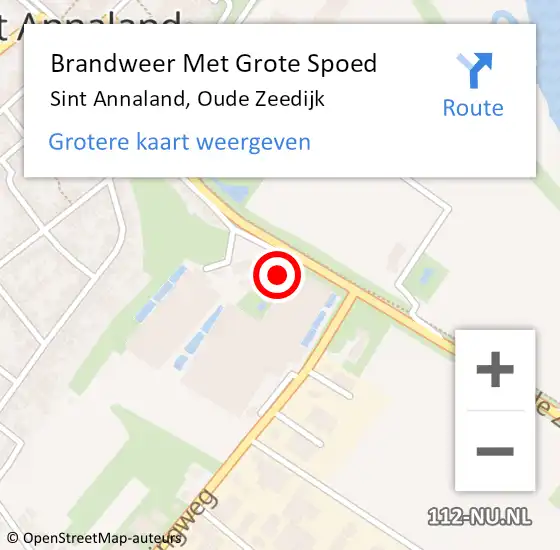 Locatie op kaart van de 112 melding: Brandweer Met Grote Spoed Naar Sint Annaland, Oude Zeedijk op 16 oktober 2024 16:14