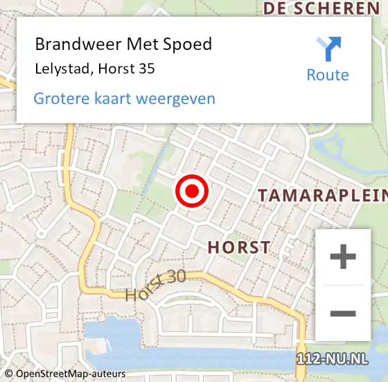 Locatie op kaart van de 112 melding: Brandweer Met Spoed Naar Lelystad, Horst 35 op 16 oktober 2024 16:30