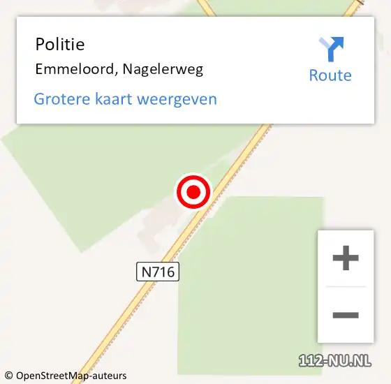 Locatie op kaart van de 112 melding: Politie Emmeloord, Nagelerweg op 16 oktober 2024 16:31