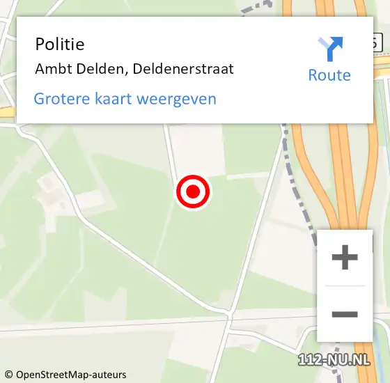 Locatie op kaart van de 112 melding: Politie Ambt Delden, Deldenerstraat op 16 oktober 2024 16:37