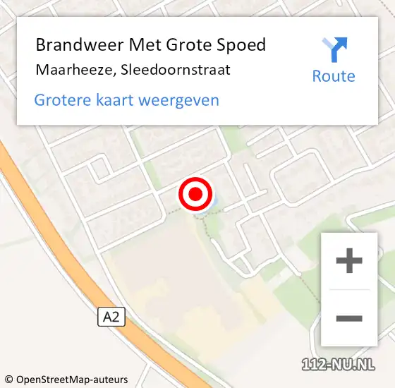 Locatie op kaart van de 112 melding: Brandweer Met Grote Spoed Naar Maarheeze, Sleedoornstraat op 16 oktober 2024 16:58