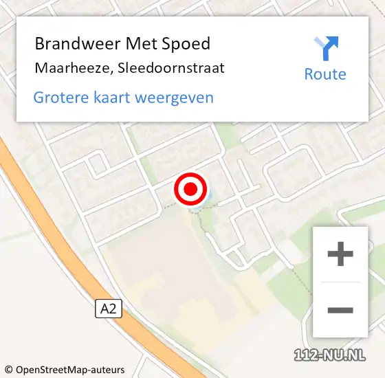 Locatie op kaart van de 112 melding: Brandweer Met Spoed Naar Maarheeze, Sleedoornstraat op 16 oktober 2024 17:01